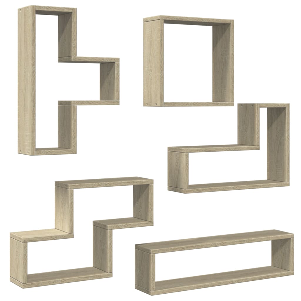 Ραφιέρα Τοίχου Sonoma Δρυς 96x12x64 εκ. από Επεξεργασμένο Ξύλο