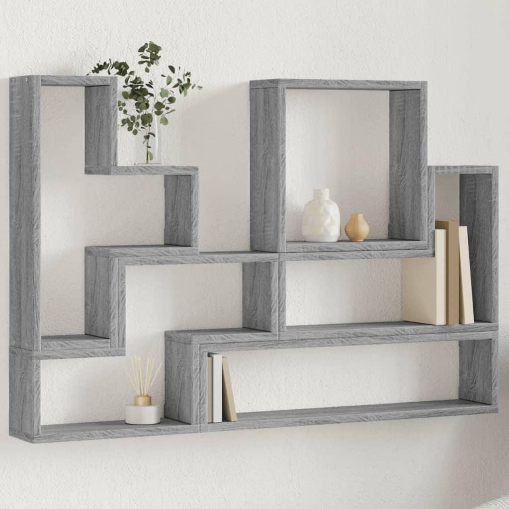 Ραφιέρα Τοίχου Γκρι Sonoma 96x12x64 εκ. Επεξεργασμένο Ξύλο - Pakobazaar