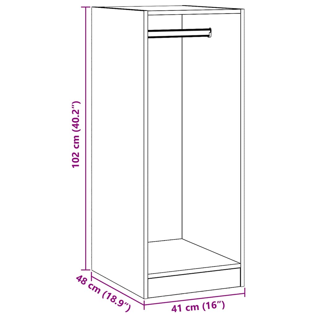 Ντουλάπα Γκρι Sonoma 48x41x102 εκ. από Επεξεργασμένο Ξύλο - Pakobazaar