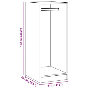 Ντουλάπα Γκρι Sonoma 48x41x102 εκ. από Επεξεργασμένο Ξύλο - Pakobazaar