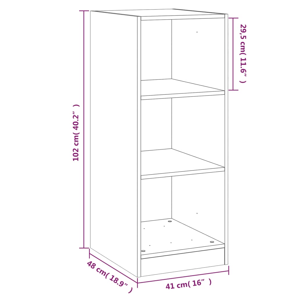 Ντουλάπα Sonoma Δρυς 48 x 41 x 102 εκ. από Επεξεργασμένο Ξύλο - Pakobazaar