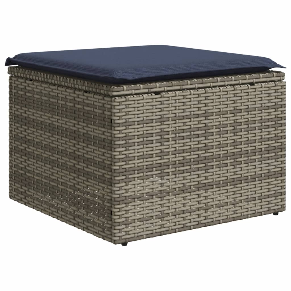 Σετ Καναπέδων Κήπου 9 Τεμαχίων με Μαξιλάρια Γκρι από Συνθετικό Ρατάν - Pakobazaar