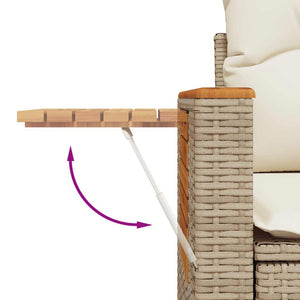 Σαλόνι Κήπου Σετ 9 τεμ. Μπεζ Συνθετικό Ρατάν με Μαξιλάρια