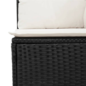 Καναπές Κήπου 6 Τεμαχίων Μαύρο από Συνθετικό Ρατάν με Μαξιλάρια