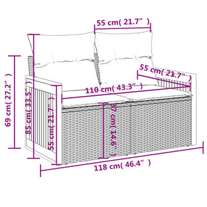 Σαλόνι Κήπου Σετ 10 Τεμαχίων Μαύρο Συνθετικό Ρατάν με Μαξιλάρια
