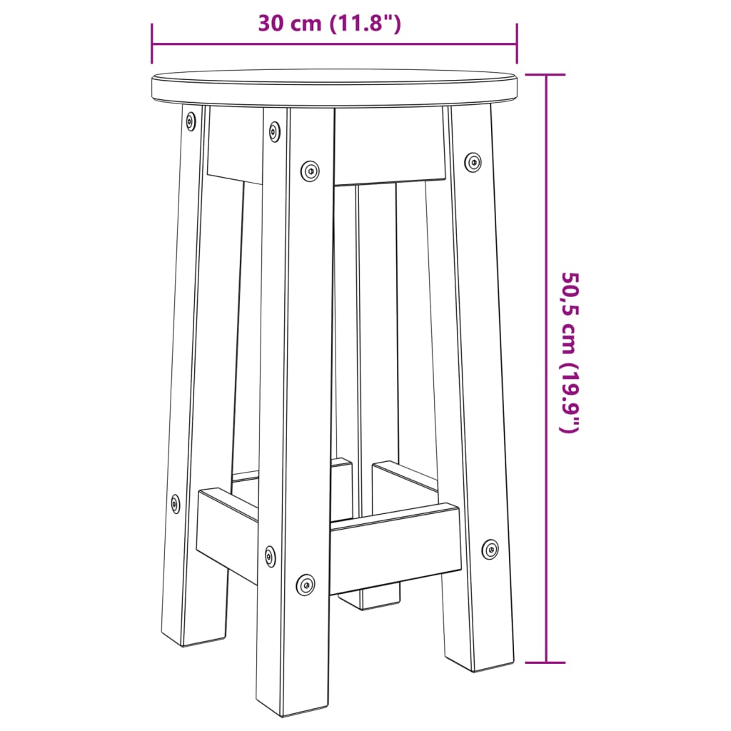 Σκαμπό Μπαρ 2 τεμ. Λευκό από Μασίφ Ξύλο Πεύκου