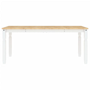Τραπεζαρία Corona Λευκό 180 x 90 x 75 εκ. από Μασίφ Ξύλο Πεύκου