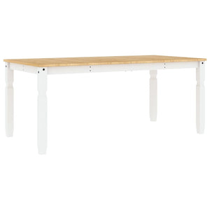 Τραπεζαρία Corona Λευκό 180 x 90 x 75 εκ. από Μασίφ Ξύλο Πεύκου