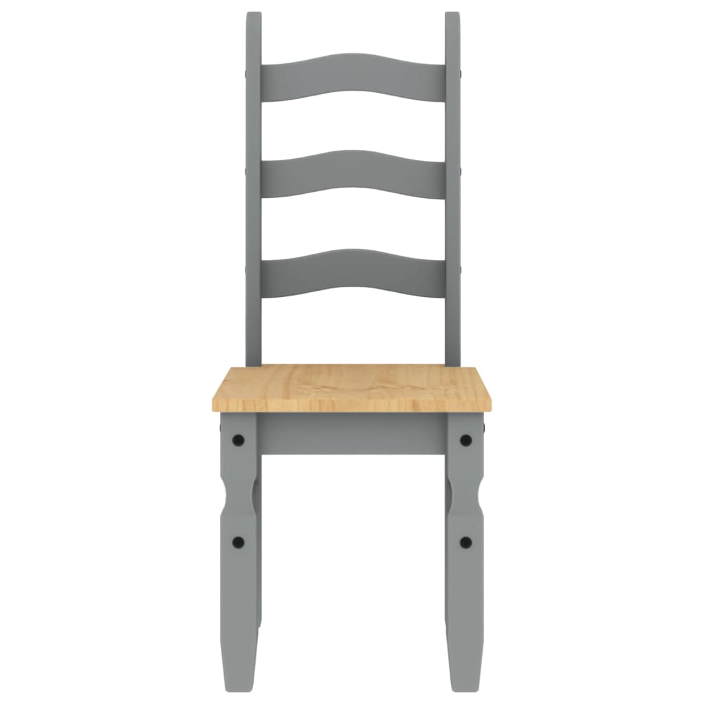 Καρέκλες Τραπεζαρίας Corona Γκρι 42x47x107εκ. Μασίφ Ξύλο Πεύκου