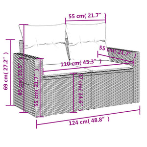 Σετ Καναπέ Κήπου 6 τεμ. Μπεζ Συνθετικό Ρατάν με Μαξιλάρια - Pakobazaar