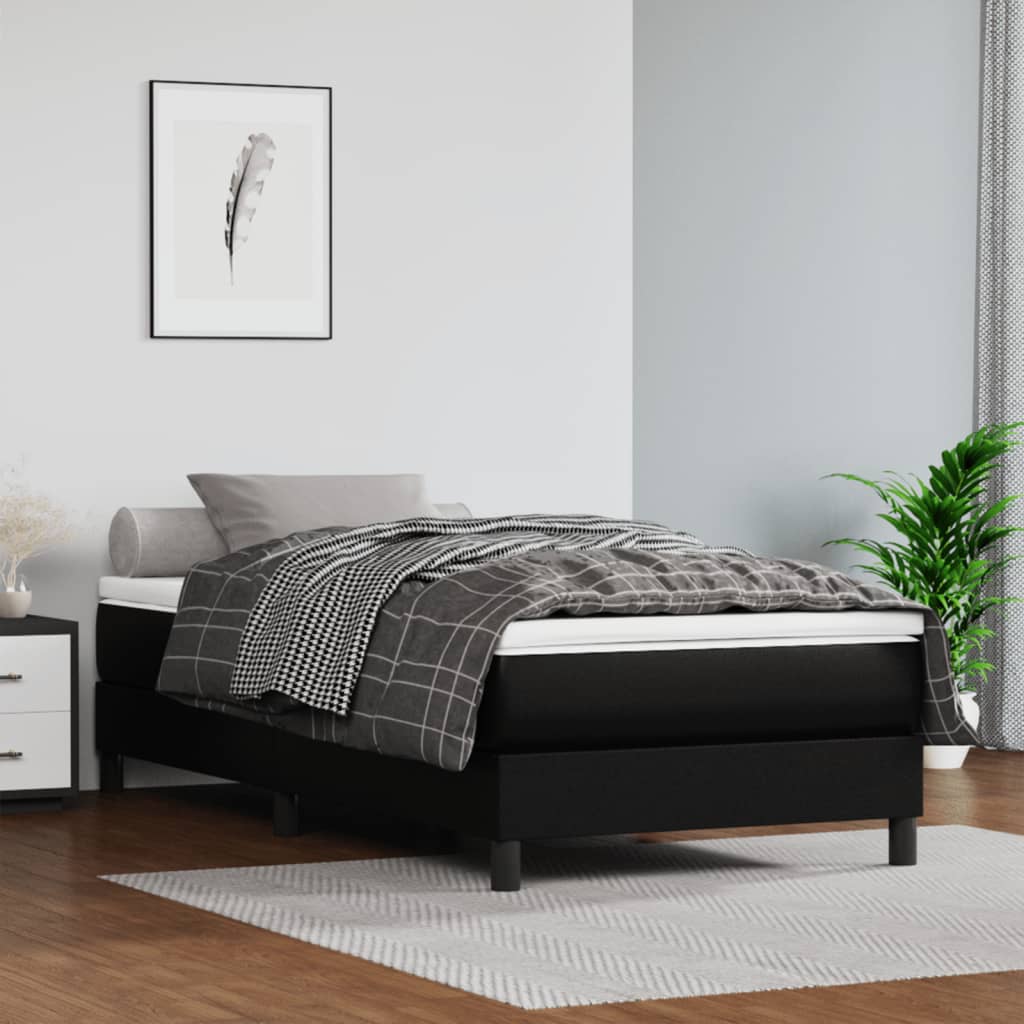 Στρώμα με Pocket Springs Μεσαίας Σκληρότητας Μαύρο 120x190x20 εκ. Συνθετικό Δέρμα