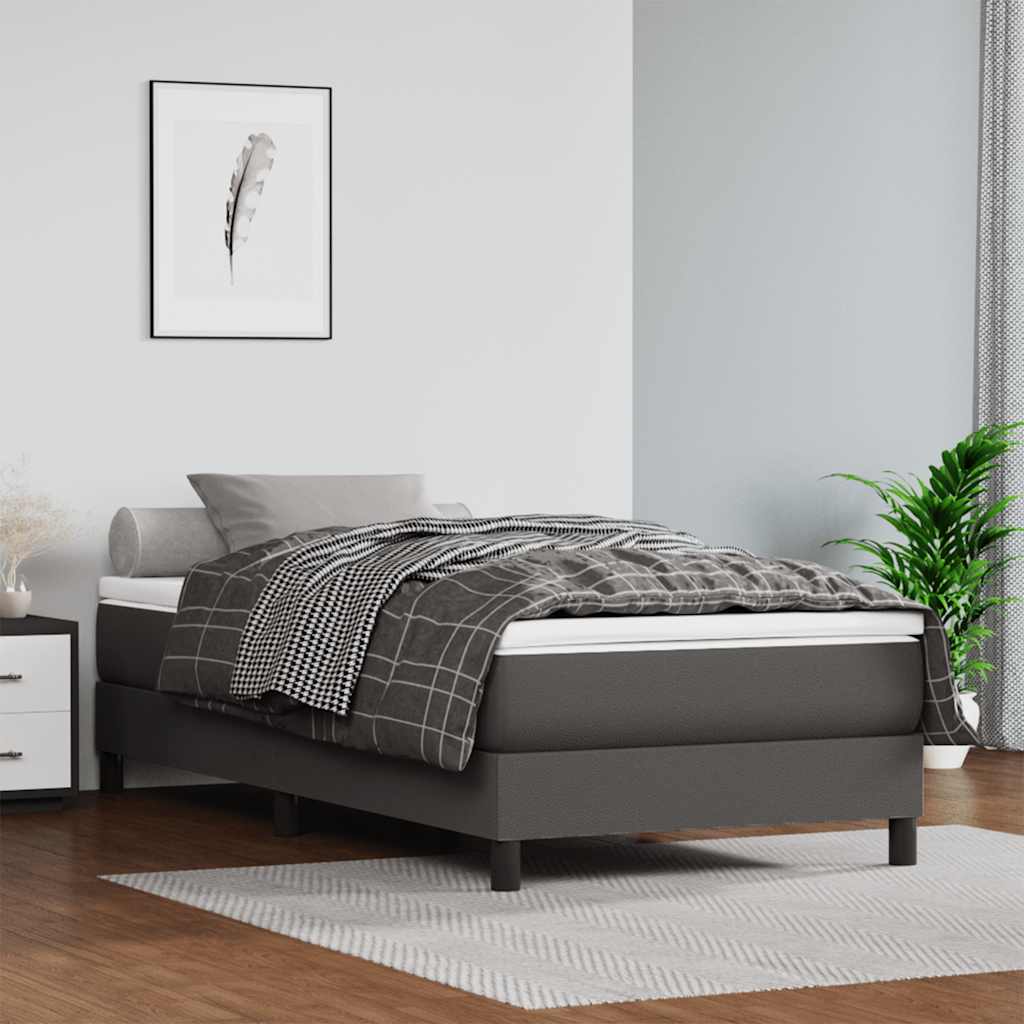 Στρώμα με Pocket Springs Μεσαίας Σκληρότητας Γκρι 120x190x20 εκ. Συνθετικό Δέρμα