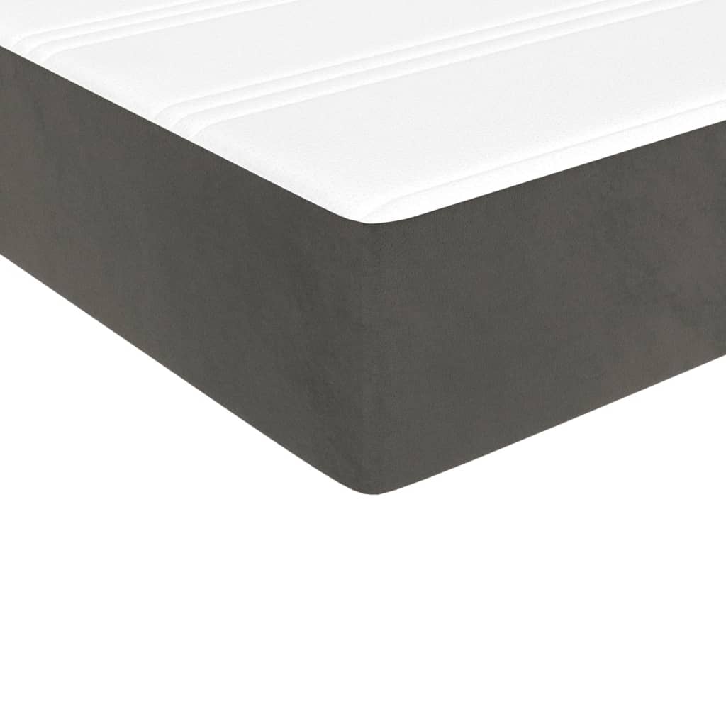 Στρώμα με Pocket Springs Μεσαίας Σκληρότητας Σκούρο Γκρι 120x190x20 εκ. Βελούδινο