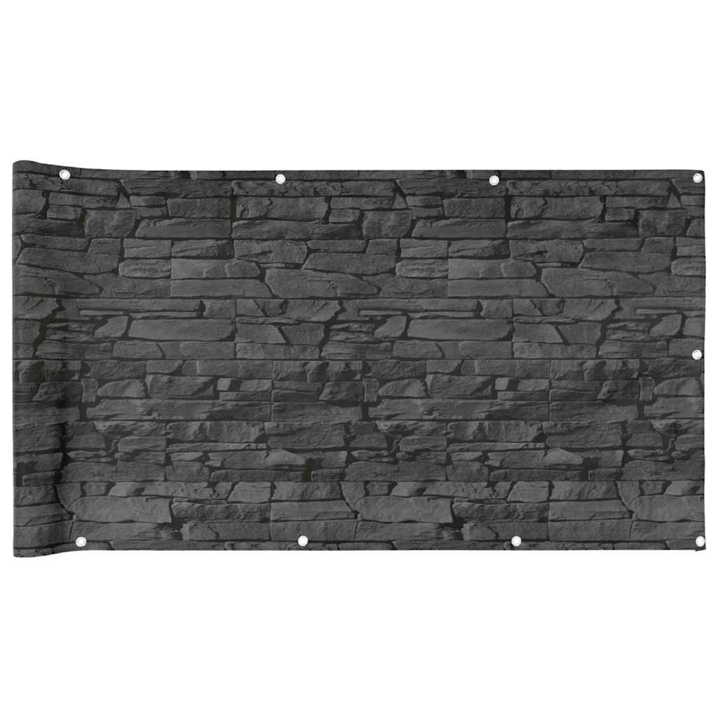 Περίφραξη Μπαλκονιού Σχέδιο Ledge Stone Γκρι 300x75 εκ. PVC