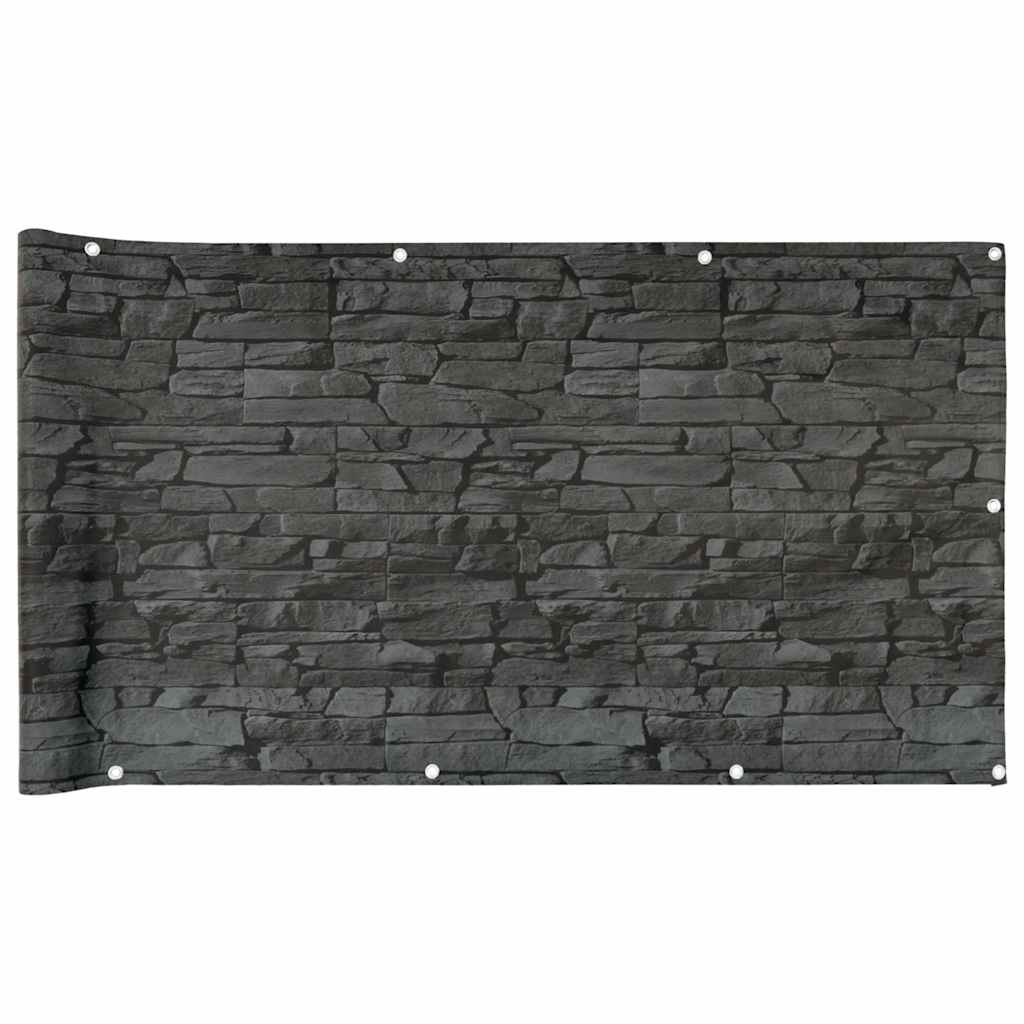 Περίφραξη Μπαλκονιού Σχέδιο Ledge Stone Γκρι 600x90 εκ. PVC