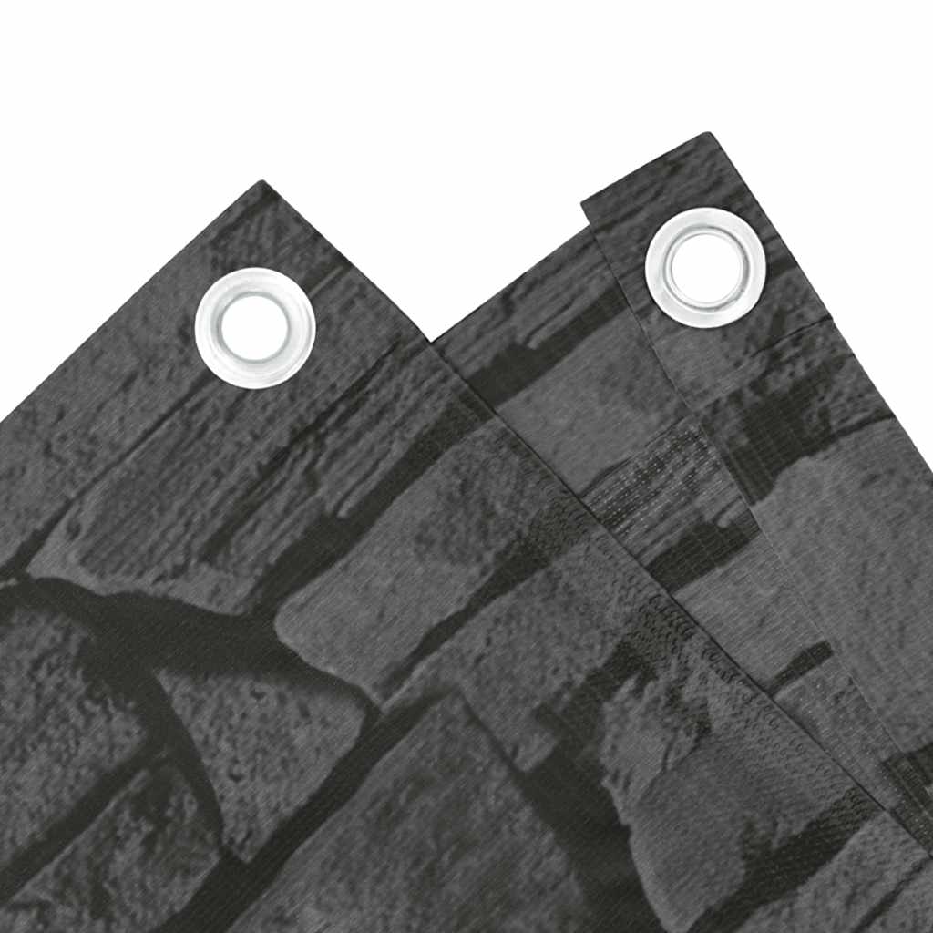 Περίφραξη Μπαλκονιού Σχέδιο Ledge Stone Γκρι 600x90 εκ. PVC