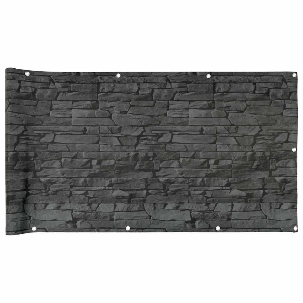 Περίφραξη Μπαλκονιού Σχέδιο Ledge Stone Γκρι 1000x90 εκ. PVC