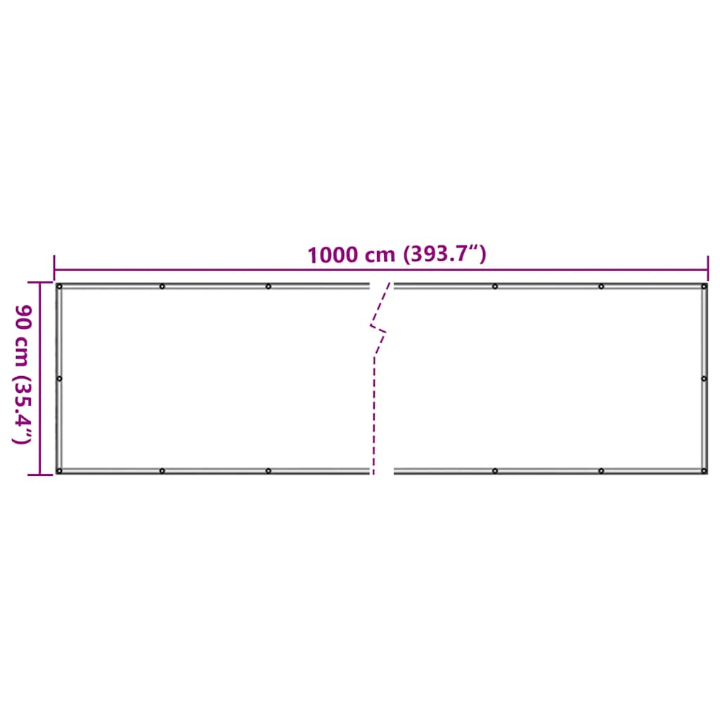 Περίφραξη Μπαλκονιού Σχέδιο Ledge Stone Γκρι 1000x90 εκ. PVC