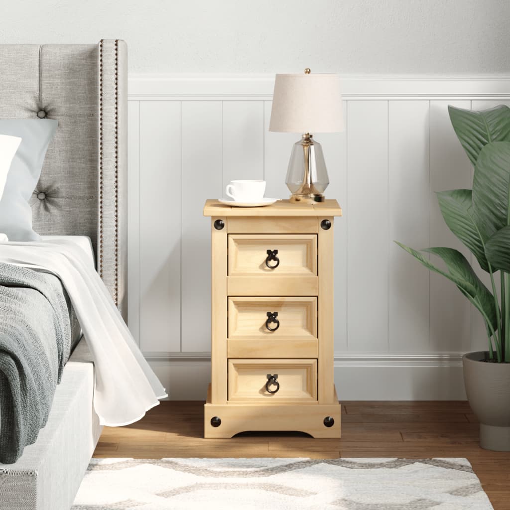 Κομοδίνο Corona 35x32,5x58 εκ. από Μασίφ Ξύλο Πεύκου - Pakobazaar
