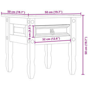 Τραπεζάκι Βοηθητικό Corona 50x50x50 εκ. από Μασίφ Ξύλο Πεύκου - Pakobazaar