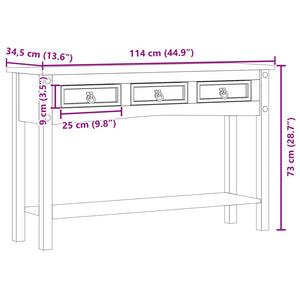Τραπέζι Κονσόλας "Corona" 114x34,5x73 εκ. από Μασίφ Ξύλο Πεύκου