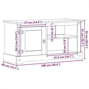 Έπιπλο Τηλεόρασης Corona 100x40x52 εκ. από Μασίφ Ξύλο Πεύκου - Pakobazaar