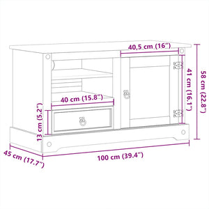 Έπιπλο Τηλεόρασης Corona 100x45x58 εκ. από Μασίφ Ξύλο Πεύκου - Pakobazaar