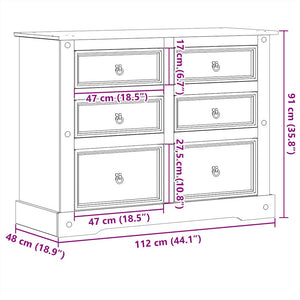 Συρταριέρα Corona 112 x 48 x 91 εκ. από Μασίφ Ξύλο Πεύκου