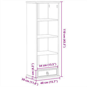 Έπιπλο για CD Corona 40x30x110 εκ. από Μασίφ Ξύλο Πεύκου