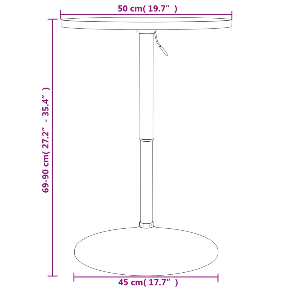 Τραπέζι Μπαρ Λευκό 50x50x90 εκ. Επ. Ξύλο / Επιχρωμιωμένο Ατσάλι