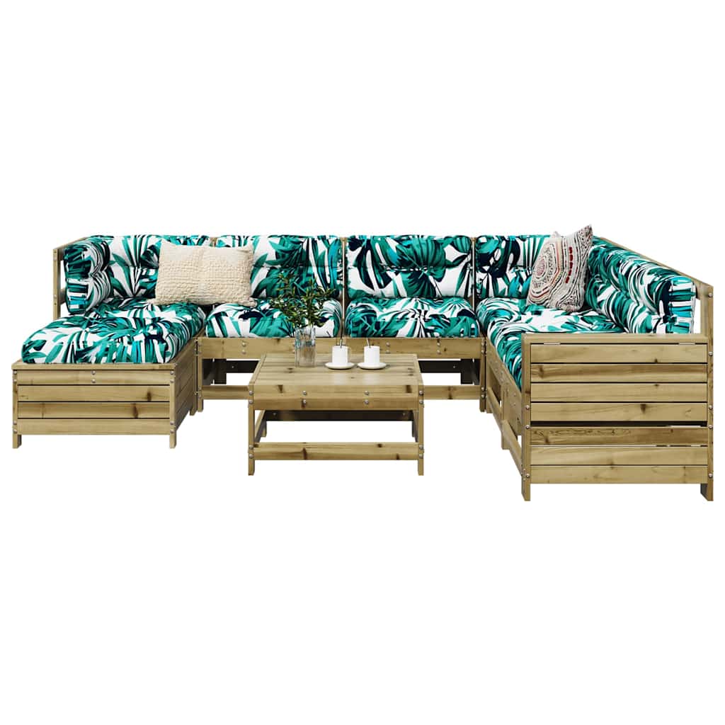 Σαλόνι Κήπου Σετ 8 Τεμαχίων από Εμποτισμένο Ξύλο Πεύκου - Pakobazaar