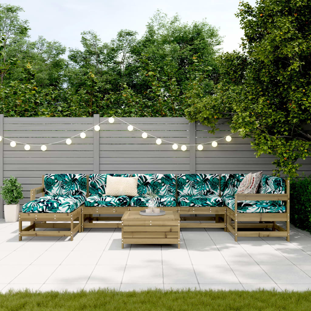 Σαλόνι Κήπου Σετ 8 Τεμαχίων από Εμποτισμένο Ξύλο Πεύκου - Pakobazaar