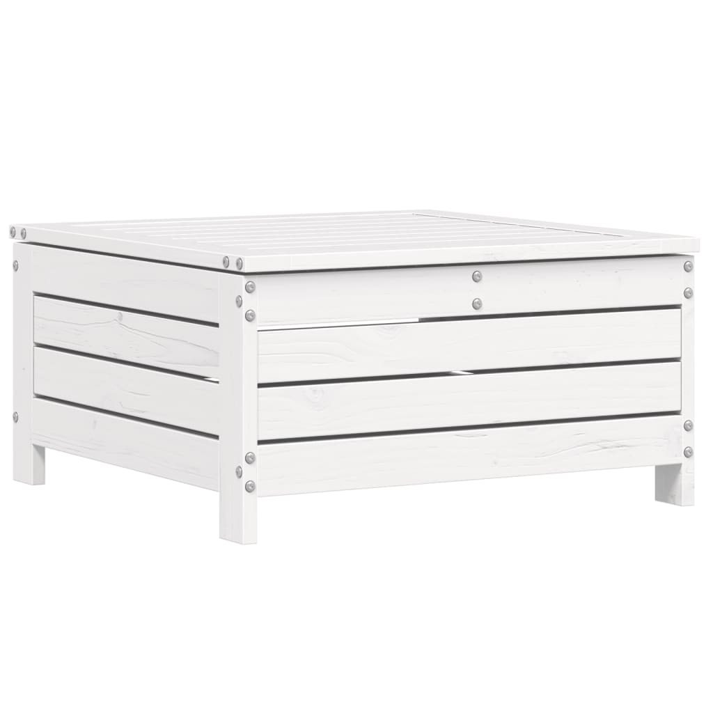 Σαλόνι Κήπου Σετ 10 Τεμαχίων Λευκό από Μασίφ Ξύλο Πεύκου - Pakobazaar