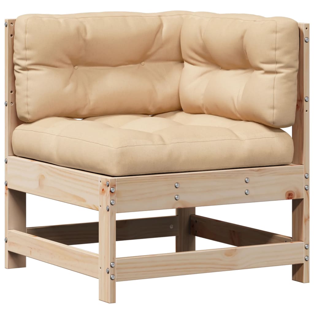 Σαλόνι Κήπου Σετ 6 Τεμαχίων από Μασίφ Ξύλο Πεύκου με Μαξιλάρια - Pakobazaar