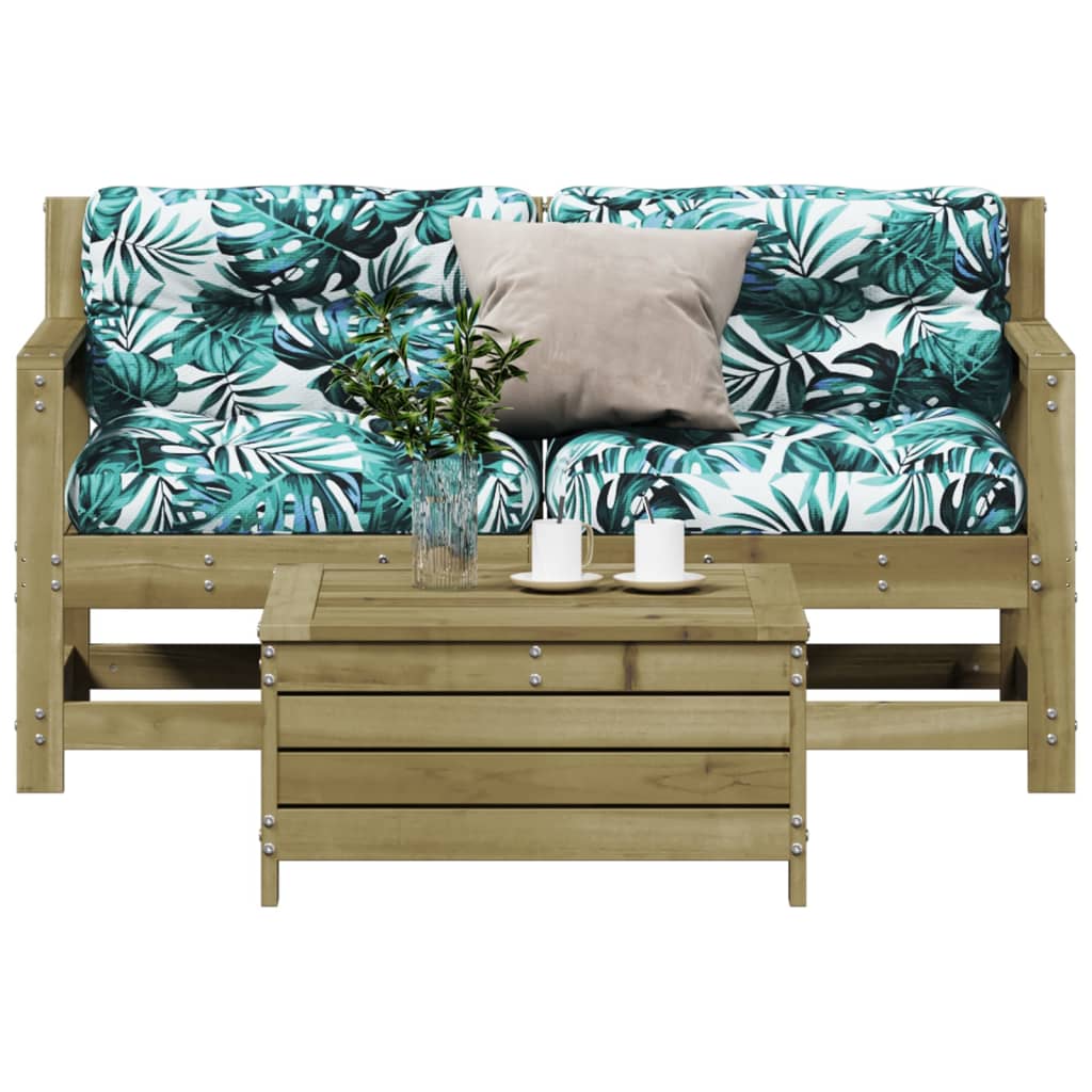 Σαλόνι Κήπου Σετ 3 τεμ με Μαξιλάρια από Εμποτισμένο Ξύλο Πεύκου