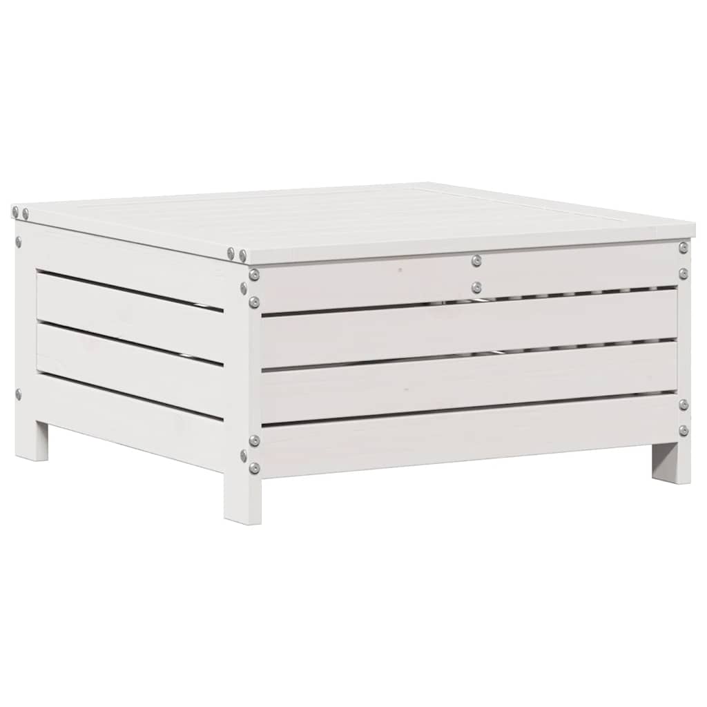 Σαλόνι Κήπου Σετ 4 Τεμαχίων Λευκό Μασίφ Ξύλο Πεύκου & Μαξιλάρια