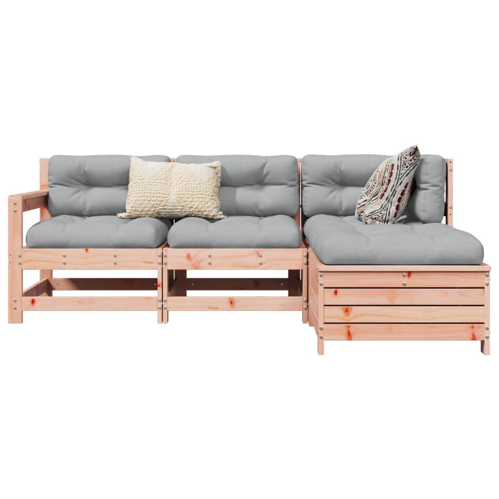 Καναπές Κήπου Σετ 4 Τεμ. Μασίφ Ψευδοτσούγκα Ελάτης - Pakobazaar