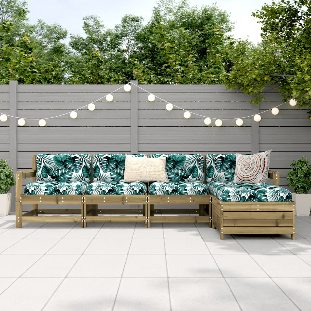 Καναπές Κήπου Σετ 5 Τεμαχίων από Εμποτισμένο Ξύλο Πεύκου - Pakobazaar