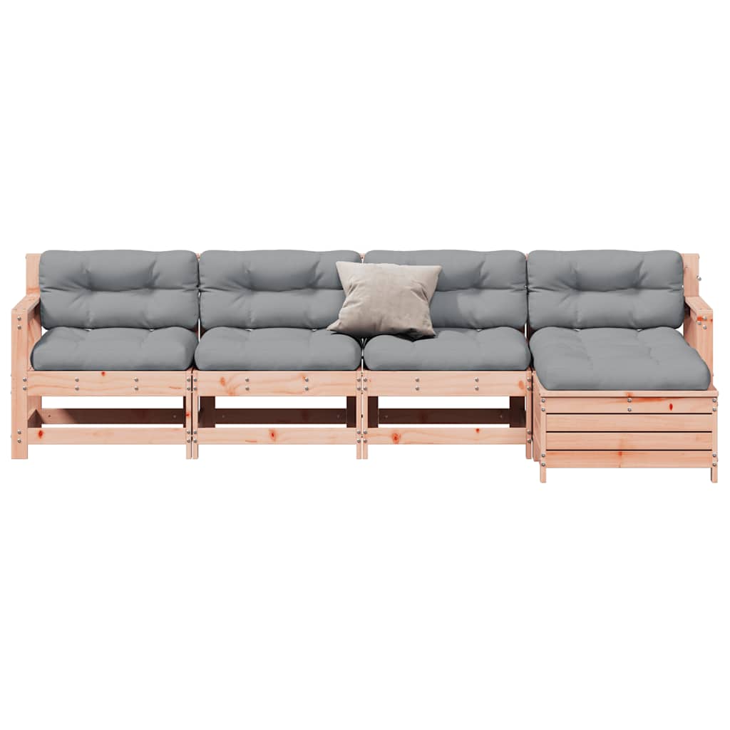 Σαλόνι Κήπου Σετ 5 τεμ. με Μαξιλάρια Μασίφ Ξύλο Ψευδοτσούγκας