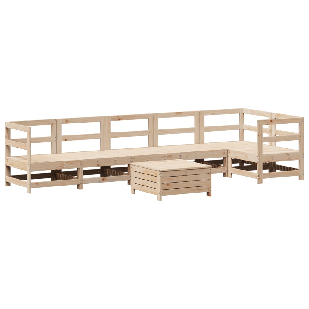 Καναπές Κήπου Σετ 7 Τεμαχίων από Μασίφ Ξύλο Πεύκου - Pakobazaar