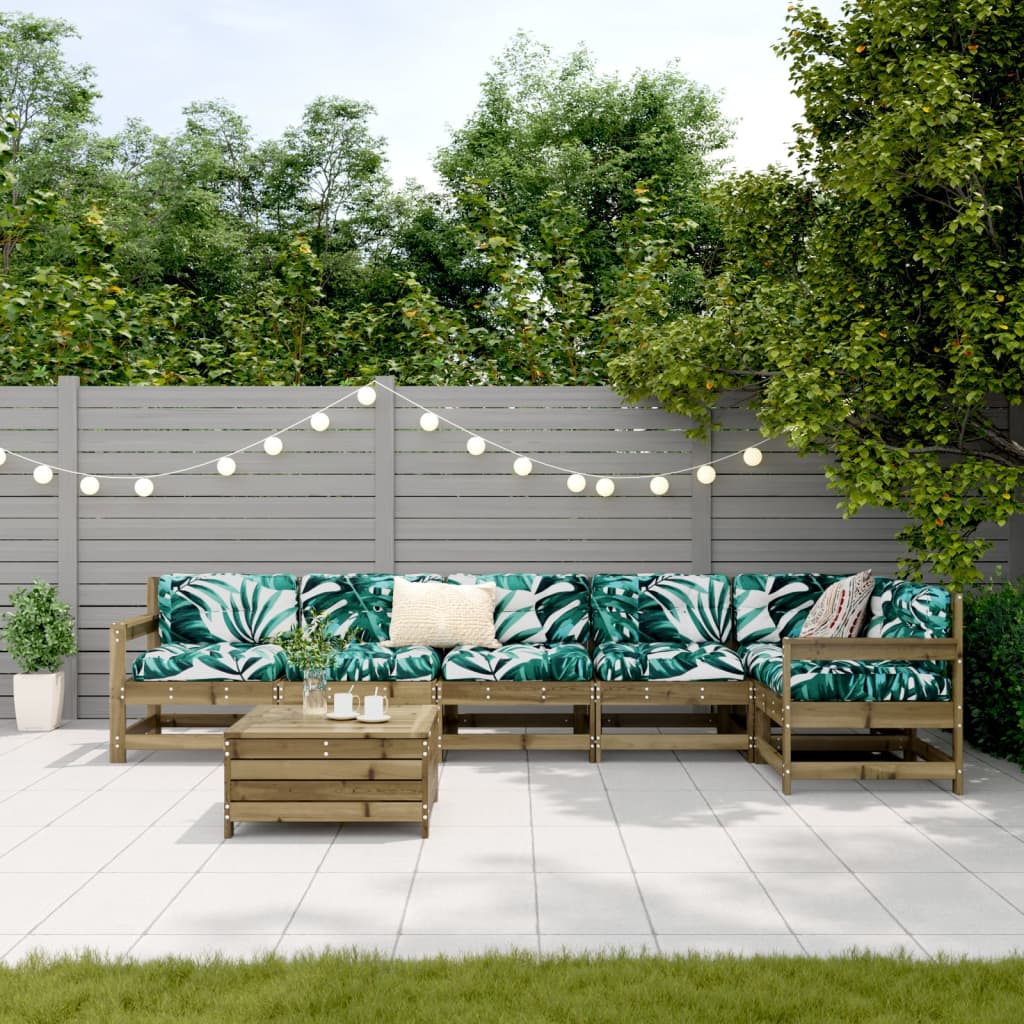 Σαλόνι Κήπου Σετ 7 Τεμαχίων από Εμποτισμένο Ξύλο Πεύκου - Pakobazaar