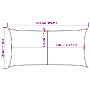 Πανί Σκίασης Ορθογώνιο Ανοιχτό Γκρι 2,5x5 μ. HDPE 160 γρ./μ² - Pakobazaar