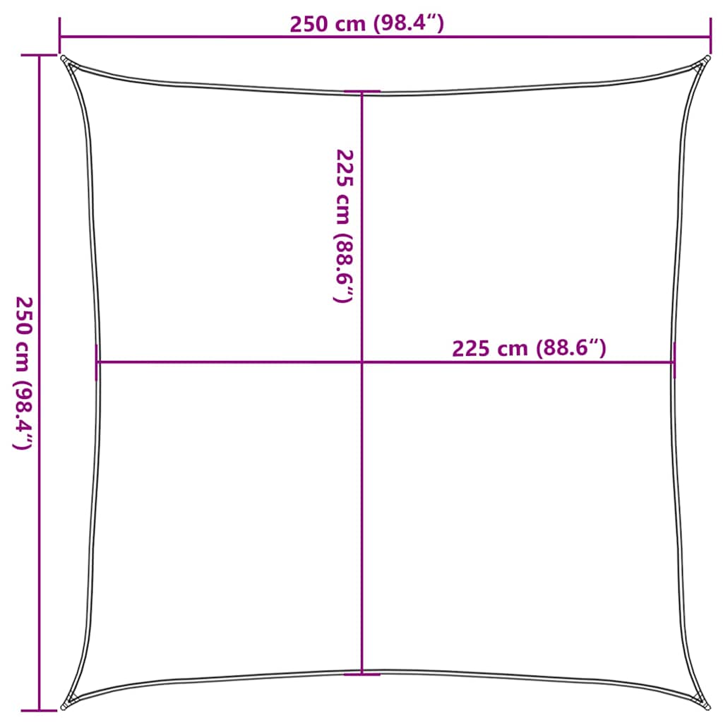 Πανί Σκίασης Τετράγωνο Άμμος 160 γρ./μ² 2,5x2,5 μ. HDPE - Pakobazaar