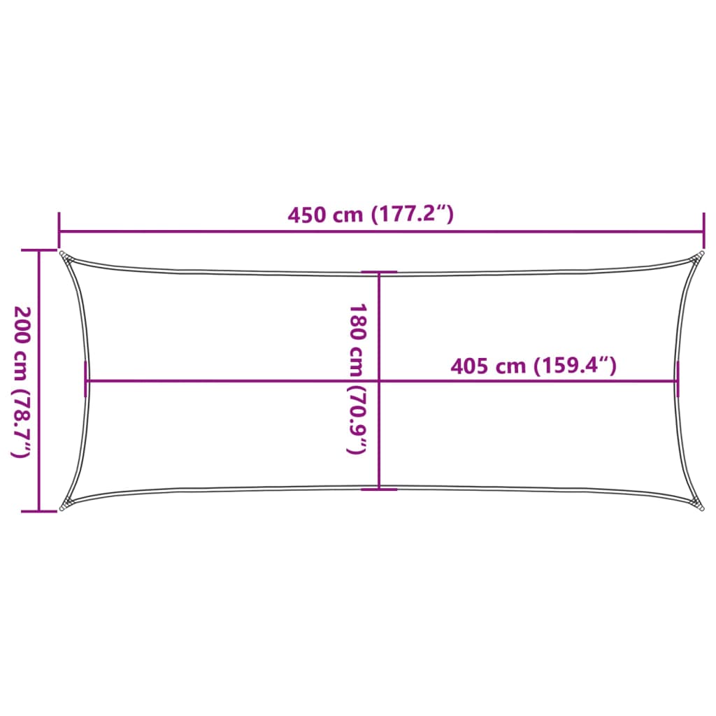 Πανί Σκίασης Ορθογώνιο Άμμου 2x4,5 μ. HDPE 160 γρ./μ² - Pakobazaar