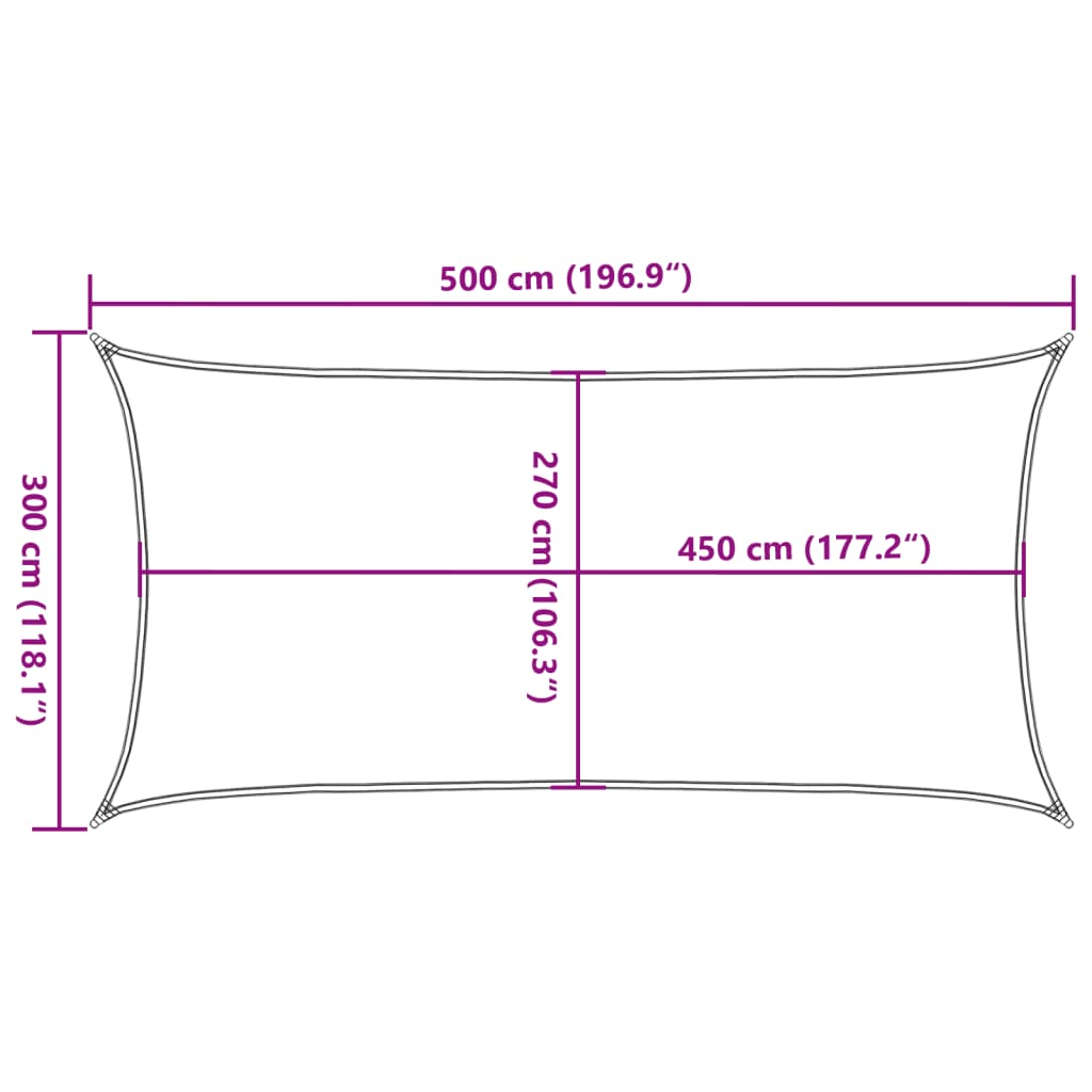 Πανί Σκίασης Ορθογώνιο Άμμου 3x5 μ. HDPE 160 γρ./μ²