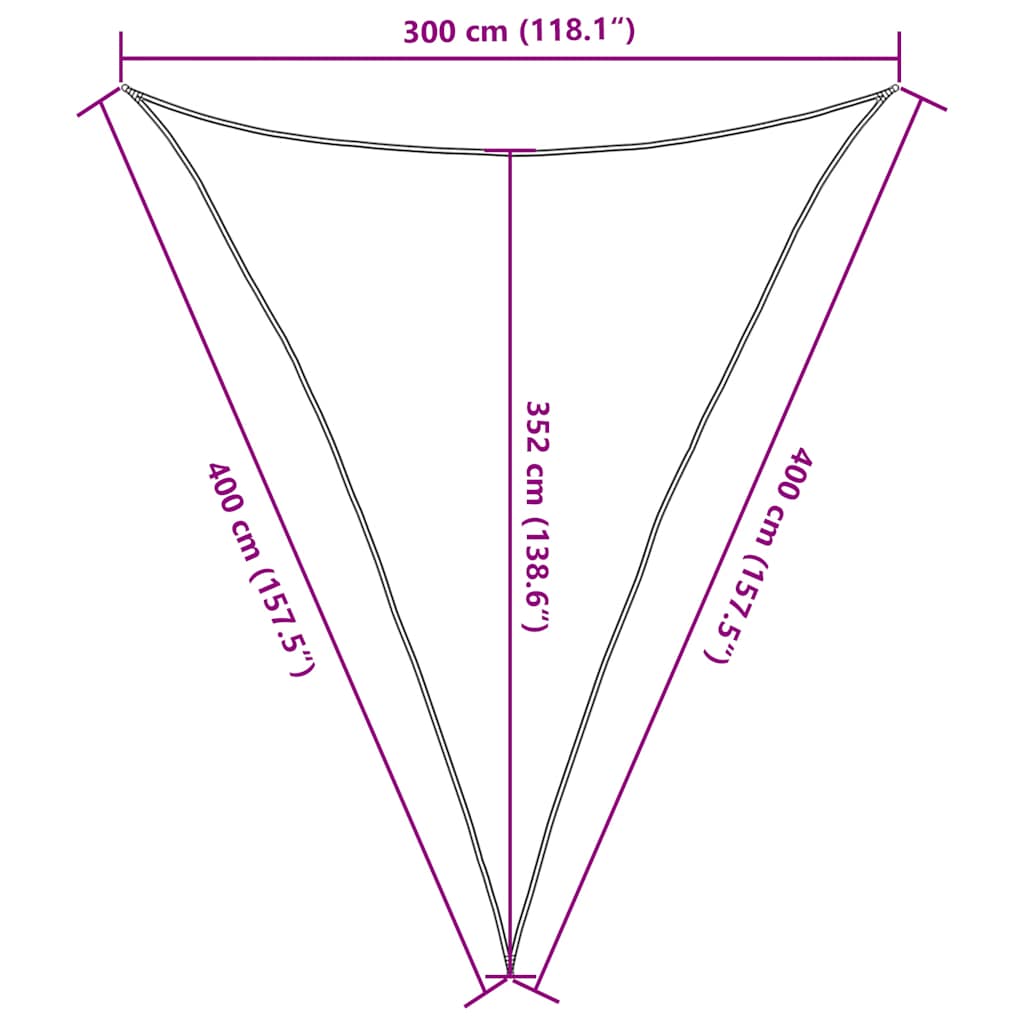 Πανί Σκίασης 160 γρ./μ² Τριγωνικό Άμμος 3x4x4 μ. HDPE - Pakobazaar