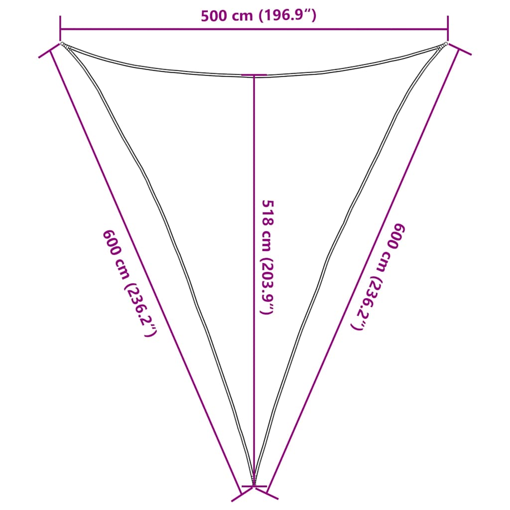 Πανί Σκίασης 160 γρ./μ² Τριγωνικό Άμμος 5x6x6 μ. HDPE - Pakobazaar