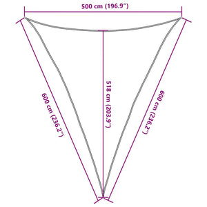 Πανί Σκίασης 160 γρ./μ² Τριγωνικό Άμμος 5x6x6 μ. HDPE - Pakobazaar