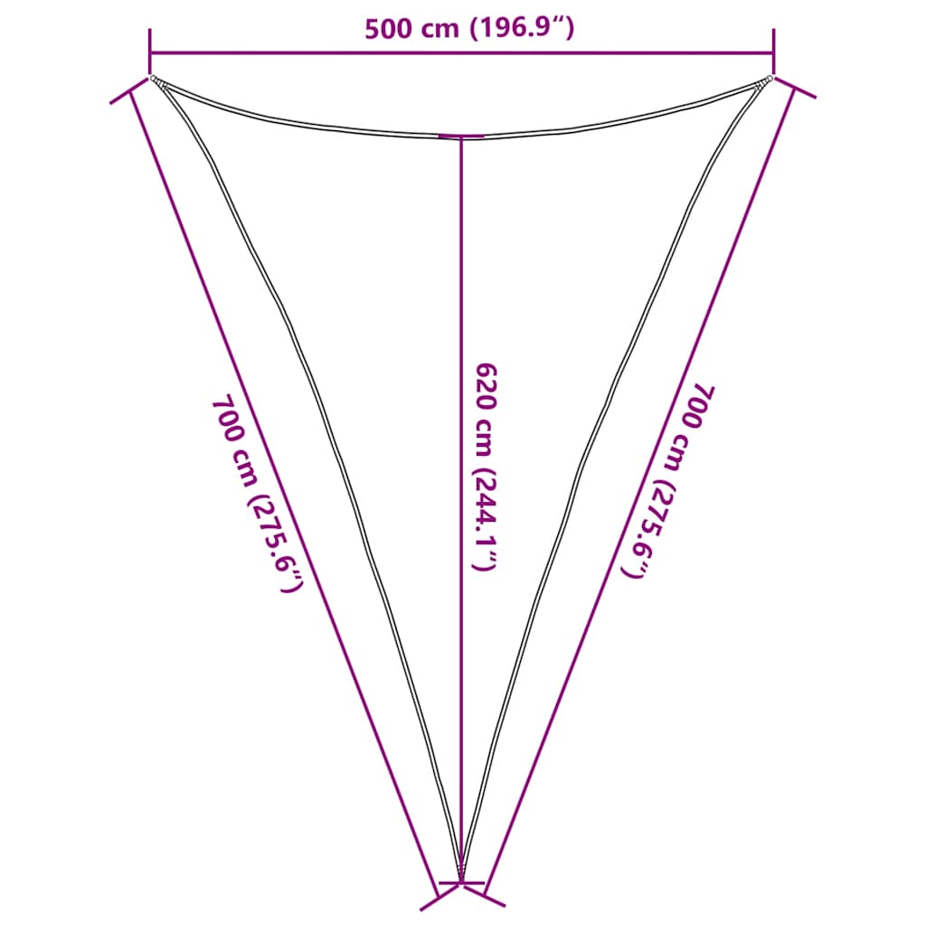 Πανί Σκίασης 160 γρ./μ² Τριγωνικό Άμμος 5x7x7 μ. HDPE - Pakobazaar