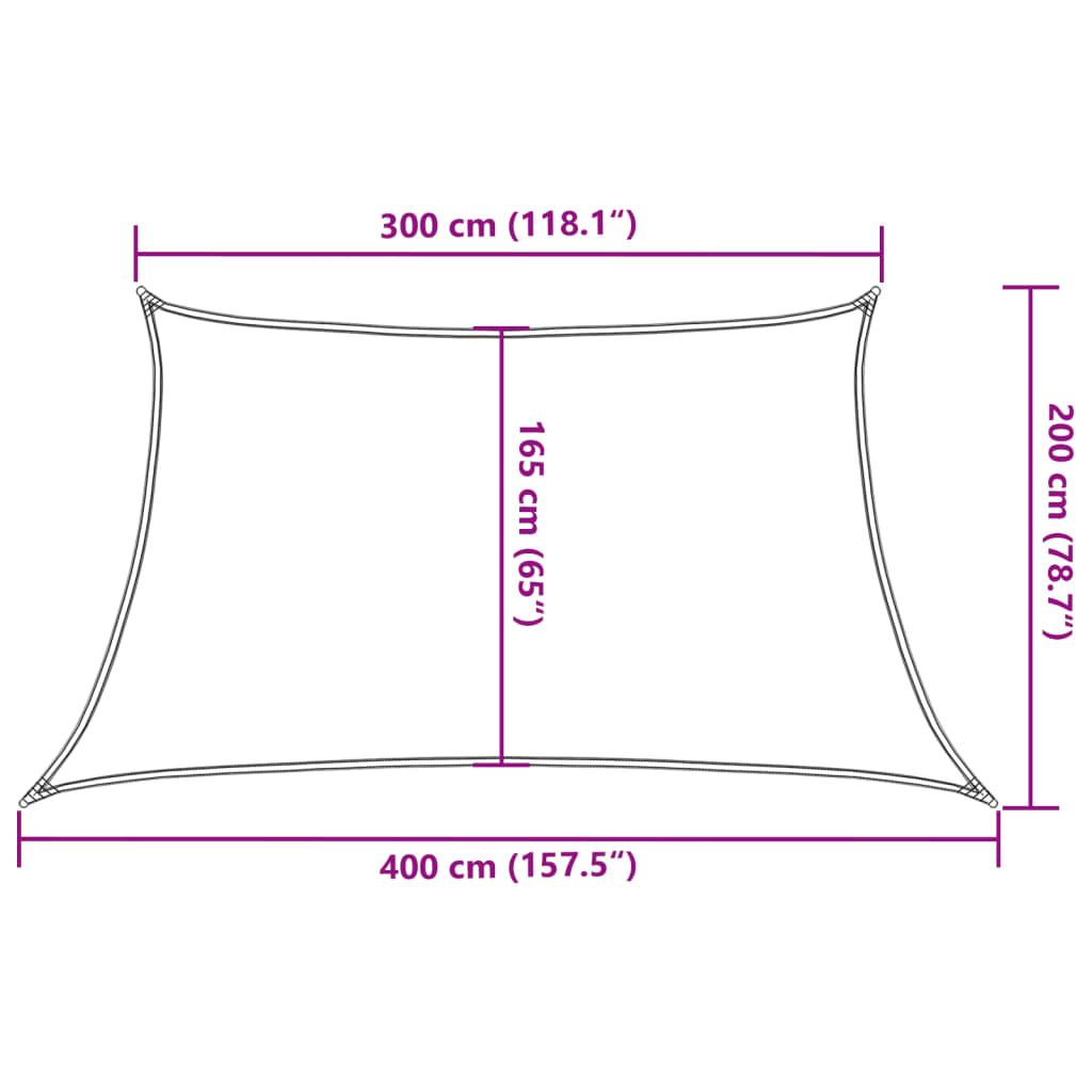 Πανί Σκίασης 160 g/m² Τραπέζιο Άμμος 3/4x2 μ. HDPE - Pakobazaar